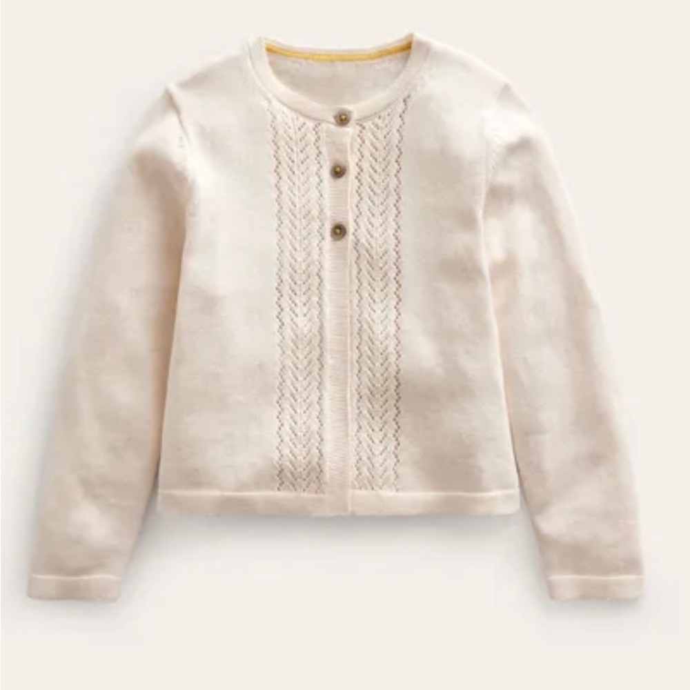 Pointelle Cotton Cardigan